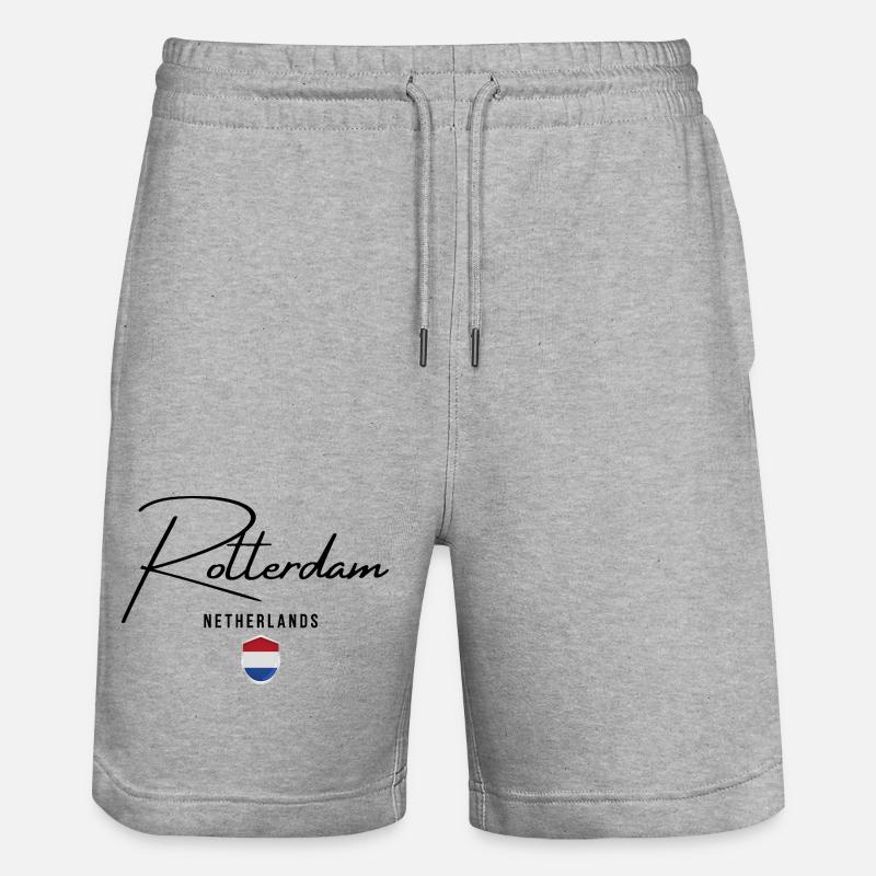 Rotterdam Pays-Bas, j’adore Rotterdam - Short de jogging bio TRAINER Stanley/Stella unisexe - gris chiné