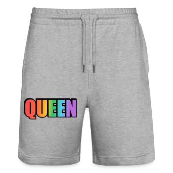 KÖNIGIN REGENBOGEN - Stanley/Stella Unisex Bio Joggingshorts Trainer  - Grau meliert - Vorne - Nik (191cm) & Marisol (170cm)