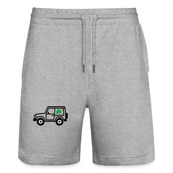 Safari mit Kleeblatt - Stanley/Stella Unisex Bio Joggingshorts Trainer  - Grau meliert - Vorne - Nik (191cm) & Marisol (170cm)