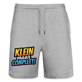 Small but Complete Retro Gradient - Stanley/Stella Trainer Unisex Organic Jogging Shorts - heather grey - Front - Nik (191cm) & Marisol (170cm)