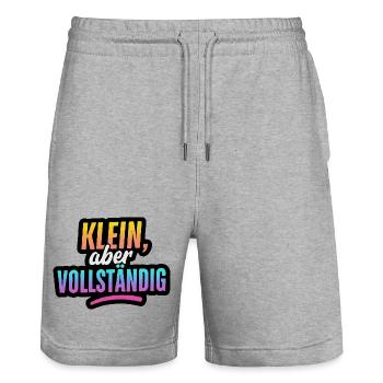 Klein, aber Vollständig - Stanley/Stella Trainer Unisex Organic Jogging Shorts - heather grey - Front - Nik (191cm) & Marisol (170cm)