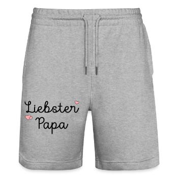 Geschenke für Väter Liebster Papa - Stanley/Stella Unisex Bio Joggingshorts Trainer  - Grau meliert - Vorne - Nik (191cm) & Marisol (170cm)