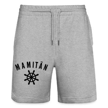 Mamitän Muttertag beste Mama Anker - Stanley/Stella Unisex Bio Joggingshorts Trainer  - Grau meliert - Vorne - Nik (191cm) & Marisol (170cm)