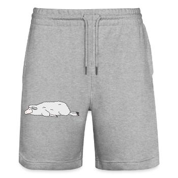 Lazy Sheep Sleeping DIY Funny Costume - Stanley/Stella Trainer Unisex Organic Jogging Shorts - heather grey - Front - Nik (191cm) & Marisol (170cm)