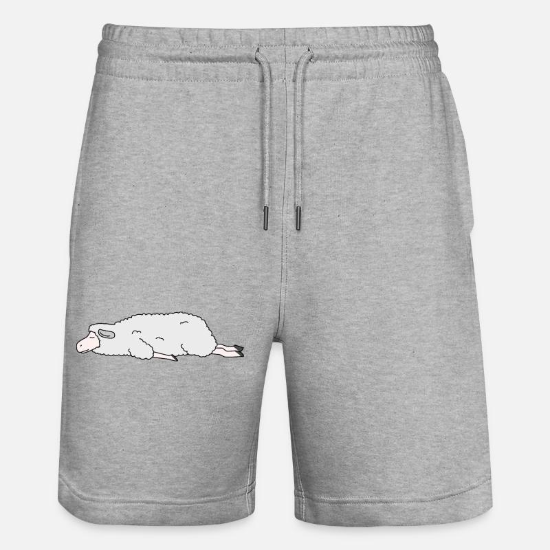 Lazy Sheep Sleeping DIY Funny Costume - Stanley/Stella Trainer Unisex Organic Jogging Shorts - heather grey