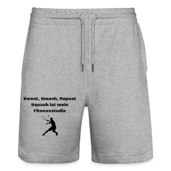 Squash - Stanley/Stella Unisex Bio Joggingshorts Trainer  - Grau meliert - Vorne - Nik (191cm) & Marisol (170cm)