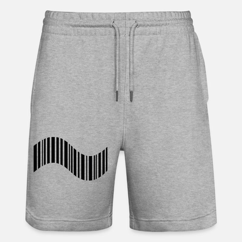 Barcode in Wellenform - Stanley/Stella Unisex Bio Joggingshorts Trainer  - Grau meliert