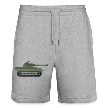 Char militaire - Short de jogging bio TRAINER Stanley/Stella unisexe - gris chiné - Devant - Nik (191cm) & Marisol (170cm)