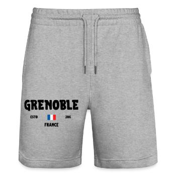 Grenoble, Frankreich, Champ/Grenoble, Frankreich - Stanley/Stella Unisex Bio Joggingshorts Trainer  - Grau meliert - Vorne - Nik (191cm) & Marisol (170cm)