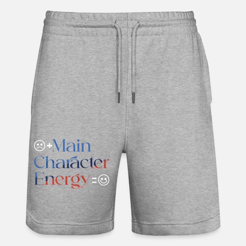 Main Character Energy bunt smilie - Stanley/Stella Unisex Bio Joggingshorts Trainer  - Grau meliert