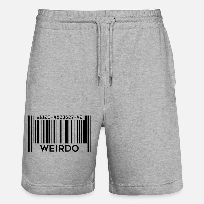 Weirdo Barcode Shirt Geek Célébrer l’étrangeté - Short de jogging bio TRAINER Stanley/Stella unisexe - gris chiné