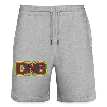 DnB Graffiti Junglist Grunge Logo - Stanley/Stella Unisex Bio Joggingshorts Trainer  - Grau meliert - Vorne - Nik (191cm) & Marisol (170cm)