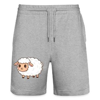 Mouton - Short de jogging bio TRAINER Stanley/Stella unisexe - gris chiné - Devant - Nik (191cm) & Marisol (170cm)