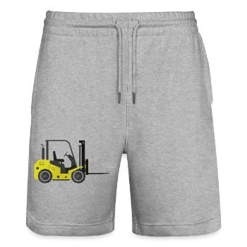 Gabelstapler - Stanley/Stella Unisex Bio Joggingshorts Trainer  - Grau meliert - Vorne - Nik (191cm) & Marisol (170cm)