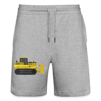 Bulldozer - Stanley/Stella Trainer Unisex Organic Jogging Shorts - heather grey - Front - Nik (191cm) & Marisol (170cm)