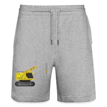crane - Stanley/Stella Trainer Unisex Organic Jogging Shorts - heather grey - Front - Nik (191cm) & Marisol (170cm)