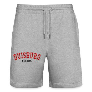 Duisburg Est. 1995 - Stanley/Stella Trainer Unisex Organic Jogging Shorts - heather grey - Front - Nik (191cm) & Marisol (170cm)