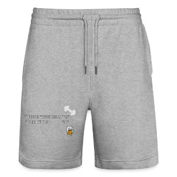 Dumbbells Yes, Beer No Fitness T-Shirt - Short de jogging bio TRAINER Stanley/Stella unisexe - gris chiné - Devant - Nik (191cm) & Marisol (170cm)