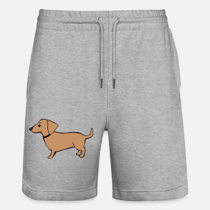 mignon teckel chiens t-shirt cadeau enfants - Short de jogging bio TRAINER Stanley/Stella unisexe - gris chiné