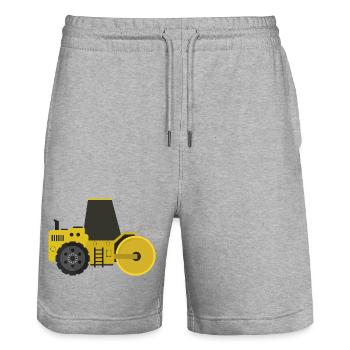 Road roller - Stanley/Stella Trainer Unisex Organic Jogging Shorts - heather grey - Front - Nik (191cm) & Marisol (170cm)