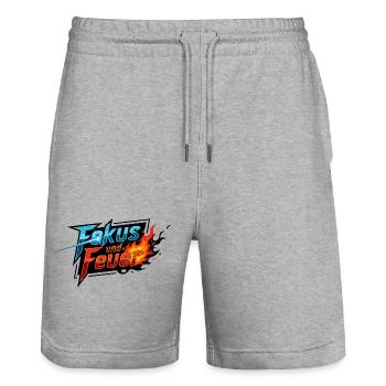 Focus and Fire: Flames Sword - Stanley/Stella Trainer Unisex Organic Jogging Shorts - heather grey - Front - Nik (191cm) & Marisol (170cm)
