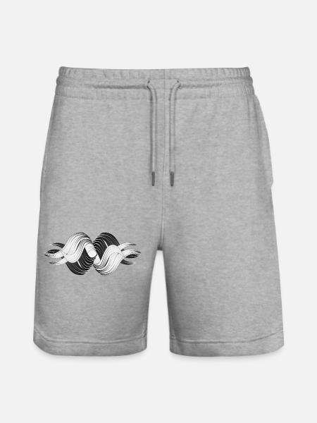Abstract Shapes – Dynamic Black & White Design - Stanley/Stella Trainer Unisex Organic Jogging Shorts - heather grey