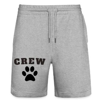 Crew Dog - Stanley/Stella Trainer Unisex Organic Jogging Shorts - heather grey - Front - Nik (191cm) & Marisol (170cm)