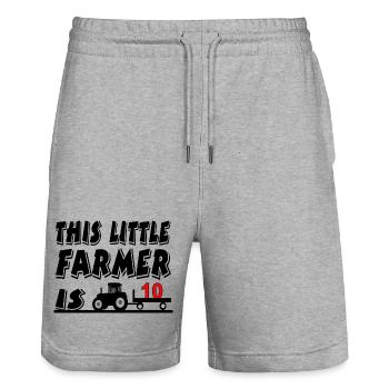 Bauer - Stanley/Stella Unisex Bio Joggingshorts Trainer  - Grau meliert - Vorne - Nik (191cm) & Marisol (170cm)