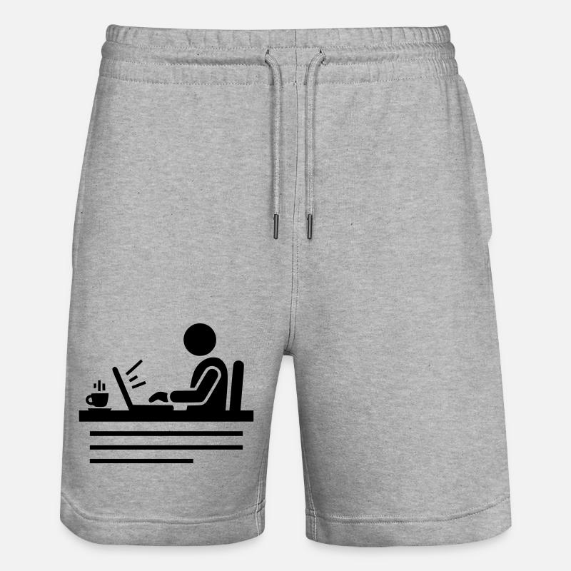 Büro & Home-Office | Programmierer Piktogramm - Stanley/Stella Unisex Bio Joggingshorts Trainer  - Grau meliert
