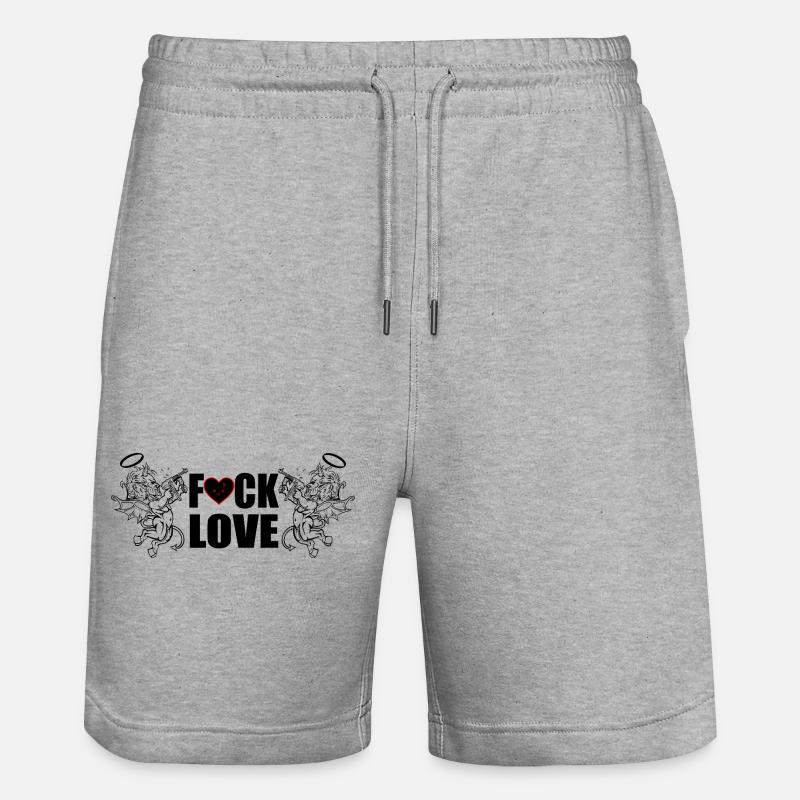 F... Love - Stanley/Stella Trainer Unisex Organic Jogging Shorts - heather grey