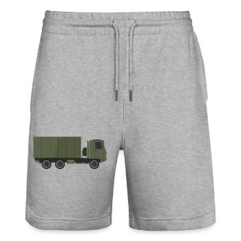 Camion militaire - Short de jogging bio TRAINER Stanley/Stella unisexe - gris chiné - Devant - Nik (191cm) & Marisol (170cm)