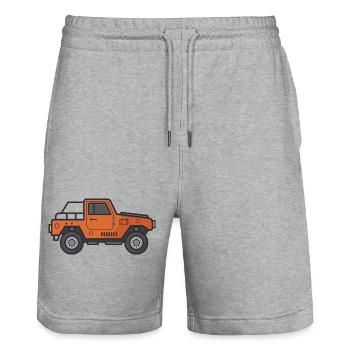 Dessin animé Jeep - Short de jogging bio TRAINER Stanley/Stella unisexe - gris chiné - Devant - Nik (191cm) & Marisol (170cm)