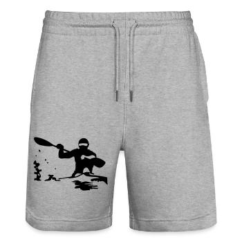 Kajak - Stanley/Stella Unisex Bio Joggingshorts Trainer  - Grau meliert - Vorne - Nik (191cm) & Marisol (170cm)