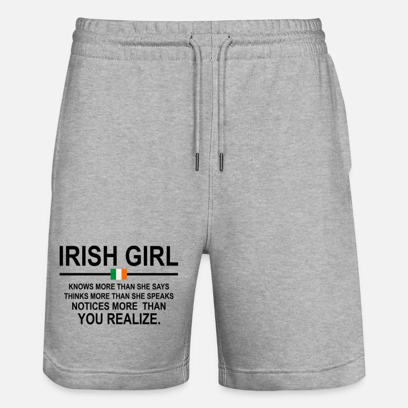 Irisches Mädchen - Stanley/Stella Unisex Bio Joggingshorts Trainer  - Grau meliert