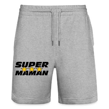 Super Mom - Mother's Day - Stanley/Stella Trainer Unisex Organic Jogging Shorts - heather grey - Front - Nik (191cm) & Marisol (170cm)