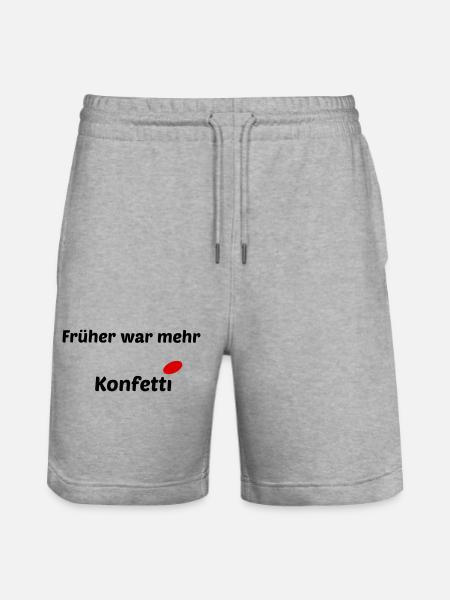 Konfetti frueher - Stanley/Stella Unisex Bio Joggingshorts Trainer - Grau meliert