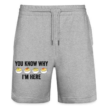 You know why I'm here: Thanksgiving Sink - Stanley/Stella Trainer Unisex Organic Jogging Shorts - heather grey - Front - Nik (191cm) & Marisol (170cm)
