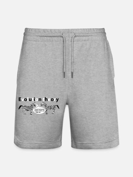 Evolution theory zebras - Stanley/Stella Trainer Unisex Organic Jogging Shorts - heather grey