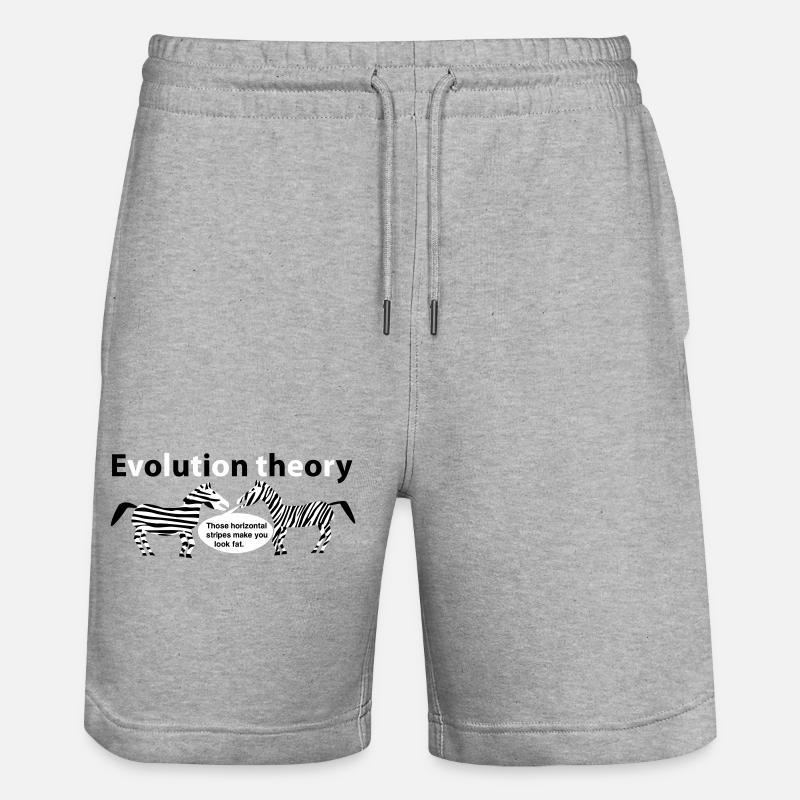 Evolution theory zebras - Stanley/Stella Trainer Unisex Organic Jogging Shorts - heather grey