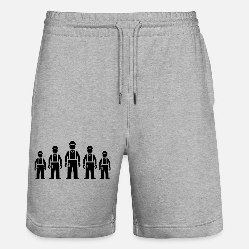 Construction Worker Team - Stanley/Stella Trainer Unisex Organic Jogging Shorts - heather grey