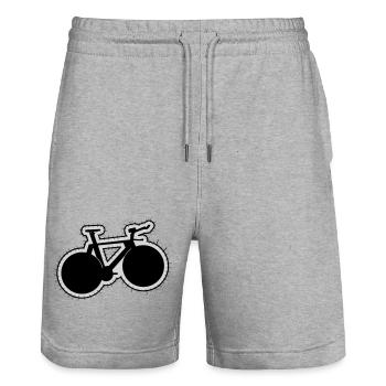 TRACK BIKE Patch - Stanley/Stella Trainer Unisex Organic Jogging Shorts - heather grey - Front - Nik (191cm) & Marisol (170cm)