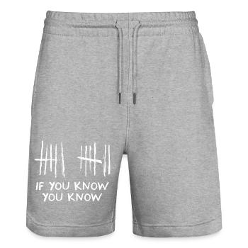 Six Seven Tally Insider Meme - Short de jogging bio TRAINER Stanley/Stella unisexe - gris chiné - Devant - Nik (191cm) & Marisol (170cm)