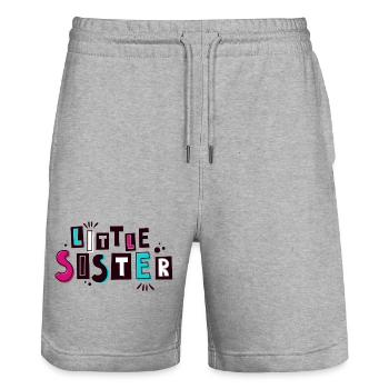 little sister - Stanley/Stella Trainer Unisex Organic Jogging Shorts - heather grey - Front - Nik (191cm) & Marisol (170cm)
