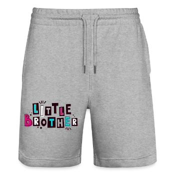 little brother - Stanley/Stella Trainer Unisex Organic Jogging Shorts - heather grey - Front - Nik (191cm) & Marisol (170cm)