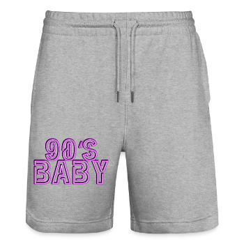 90 Baby  - Stanley/Stella Unisex Bio Joggingshorts Trainer  - Grau meliert - Vorne - Nik (191cm) & Marisol (170cm)