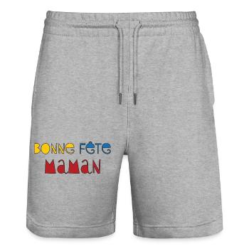 Happy Mother's Day - Mother's Day - Stanley/Stella Trainer Unisex Organic Jogging Shorts - heather grey - Front - Nik (191cm) & Marisol (170cm)