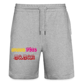 Happy Mother's Day - Mother's Day - Stanley/Stella Trainer Unisex Organic Jogging Shorts - heather grey - Front - Nik (191cm) & Marisol (170cm)