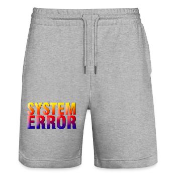 System Error Gradient - Stanley/Stella Trainer Unisex Organic Jogging Shorts - heather grey - Front - Nik (191cm) & Marisol (170cm)