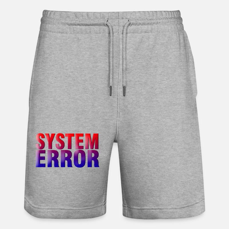 Systemfehler Gradient Typo - Stanley/Stella Unisex Bio Joggingshorts Trainer  - Grau meliert