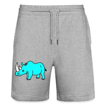 NASHORNiiiiiiiiii - Stanley/Stella Unisex Bio Joggingshorts Trainer  - Grau meliert - Vorne - Nik (191cm) & Marisol (170cm)